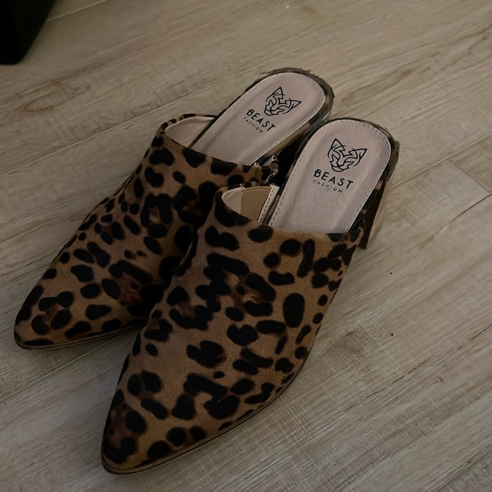 Cheetah print slip ons